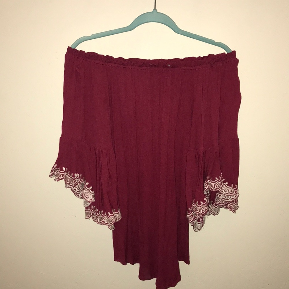 Magenta off the shoulder top